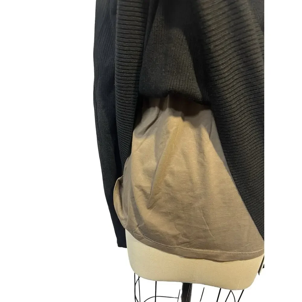 Armani Exchange Lined Sweater Mens Large Black Ribbed Wool Blend Mock Neck NWT